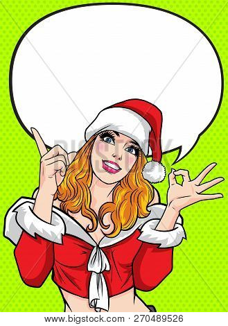 Woman Okay Gesture Action With Dot Background Pop Art Comics Style.
