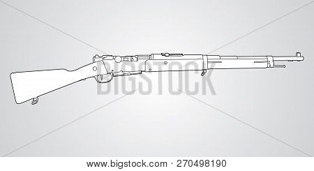 Vector Black And White Illustration Of Lebel Model 1886 Rifle