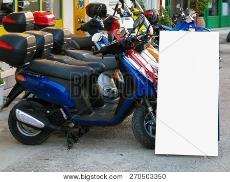 Large Blank Advertisement Banner Sign Urban Public White Isolated Clipping Path Ad Template Mock Up