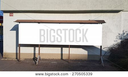 Large Blank Advertisement Banner Sign Urban Public White Isolated Clipping Path Ad Template Mock Up