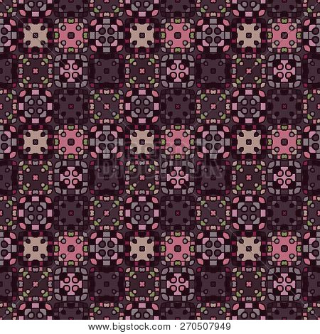 Bright Color Abstract Geometric Pattern, Vector Seamless