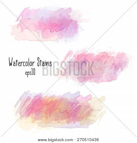 Watercolor Stains Collection Isolated On White Background