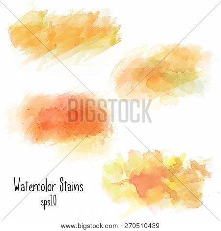 Watercolor Stains Collection Isolated On White Background