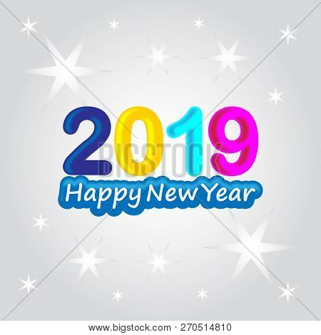 2019 On White Background, New Year 2019, 3d Illustration, Happy New Year 2019, Red 3d Numbers, New Y