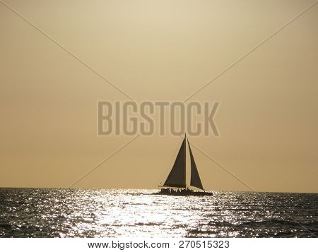Easy Sailing On Caribbean Sea, Dominican Republic.