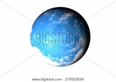 Alife Water Planet Isolated. With Atmosphere. Climat Concept. Elements Of This Image Furnished By Na