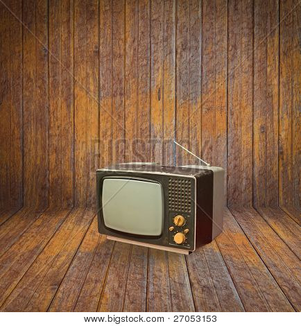 Vintage televisión en habitación