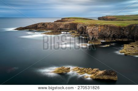 Yesnaby Cliffs With Castle Rock, Orkney Islands, Scotland