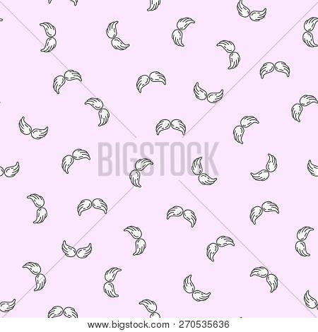 Cute Kids Wings Seamless Pattern Pink For Girl. Vector Illustration.
