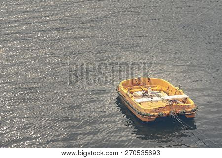 Barge In The Port Of Aviles North Of Spain