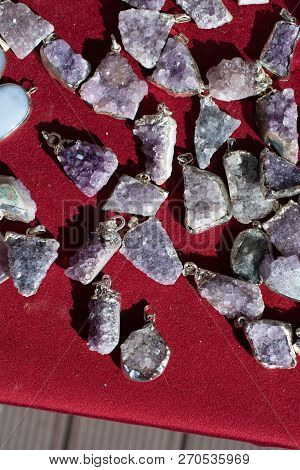 Raw Violet Amethyst Rock With Crystal Ametist Esoteric