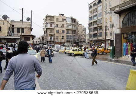 Aleppo, Syria - January 12, 2010:  Daily Life In The City Of Aleppo Before The Outbreak Of The Civil