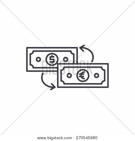 Currency Exchange Line Icon Concept. Currency Exchange Vector Linear Illustration, Symbol, Sign