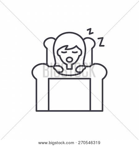 Deep Sleep Line Icon Concept. Deep Sleep Vector Linear Illustration, Symbol, Sign