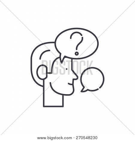 Enigma Line Icon Concept. Enigma Vector Linear Illustration, Symbol, Sign
