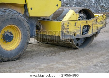 Road Construcroad Construction Works With Roller Compactor Machine And Asphalt Finishertion Works Wi