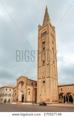 View At The Church Of San Mercuriale With Bell Tower In Italian Forli