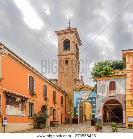 Dozza,italy - September 24,2018 - At The Zotti Place Of Dozza Town. Dozza Is Known For Its Festival 