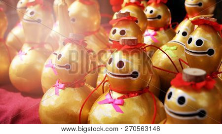 Golden Calabash Gift Souvenir Which Is Believed To Bring Luck Fetish Product Of Phurua Loei Thailand