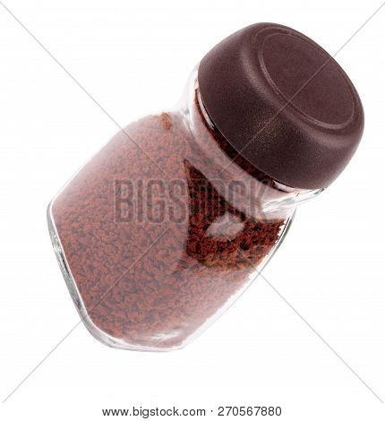 Jar Of Instant Coffee Isolated At Dry Sunny Summer Day