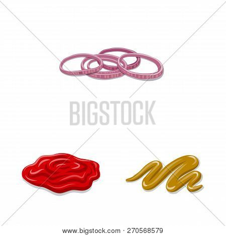Vector Illustration Of Burger And Sandwich Sign. Collection Of Burger And Slice Stock Vector Illustr