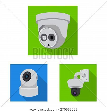 Vector Design Of Cctv And Camera Symbol. Set Of Cctv And System Vector Icon For Stock.