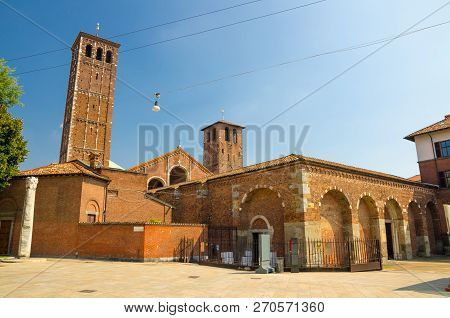 Basilica Of Sant'ambrogio Church Brick Building, Milan, Italy