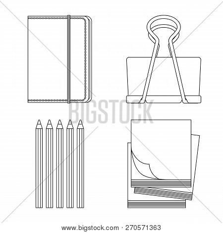 Isolated Object Of Office And Supply Sign. Set Of Office And School Stock Vector Illustration.