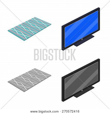 Vector Design Of Bedroom And Room Logo. Set Of Bedroom And Furniture Stock Vector Illustration.