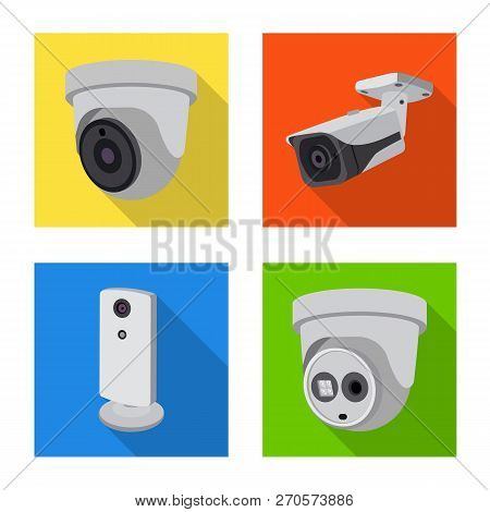 Vector Design Of Cctv And Camera Symbol. Set Of Cctv And System Vector Icon For Stock.