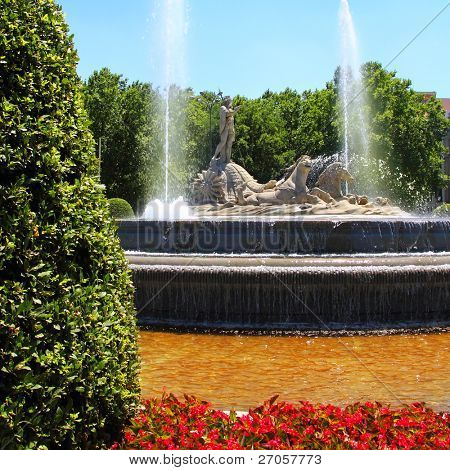 Fontana Neptuno Madrid in Spagna del Paseo de la Castellana