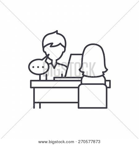 Individual Consultation Line Icon Concept. Individual Consultation Vector Linear Illustration, Symbo