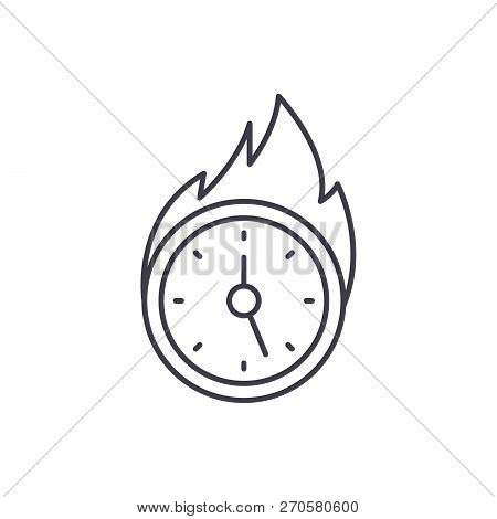 Lack Of Time Line Icon Concept. Lack Of Time Vector Linear Illustration, Symbol, Sign