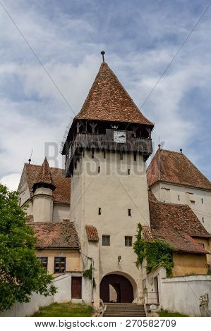 Entrance To The Fortified Luthern Evangelical Church In Bazna, Romania