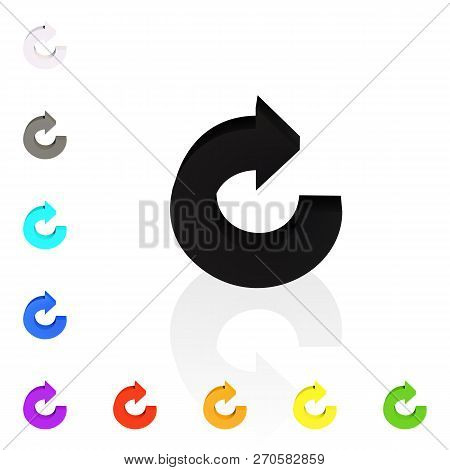 Set Of Arrows. Threedimensional. The Direction Of Circle Rotation. Vector Illustration