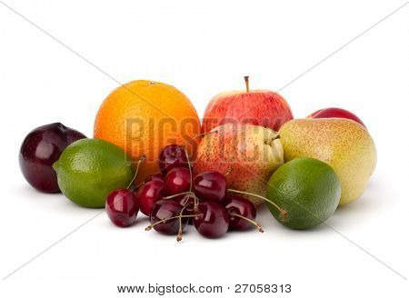 Fruit verscheidenheid geïsoleerd op witte achtergrond