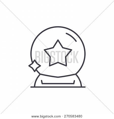 Magic Ball Line Icon Concept. Magic Ball Vector Linear Illustration, Symbol, Sign