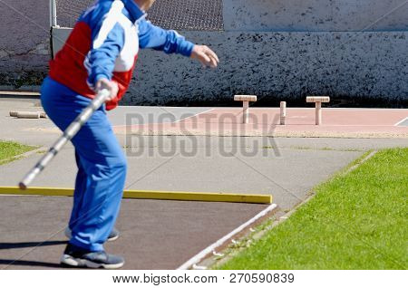 Gorodki - A Russian Folk Sports Game. In This Game You Need Specific Distances To Smash Figures Made