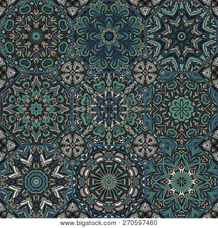 Nontrivial Bright Color Abstract  Geometric Pattern, Vector Seamless, Can Be Used For Printing Onto 