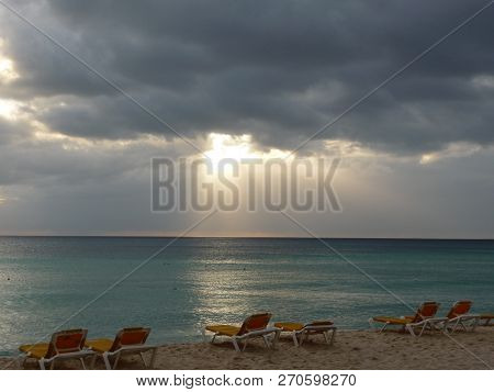 Stormy Sunset On Bayahibe Beach, Dominican Republic