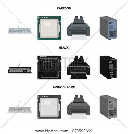 Isolated Object Of Laptop And Device Sign. Set Of Laptop And Server Stock Vector Illustration.