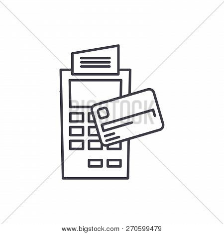 Payment By Non Cash Money Line Icon Concept. Payment By Non Cash Money Vector Linear Illustration, S