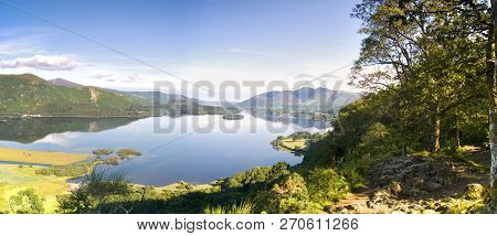 View From Surprise View Near Keswick In The Morning With Reflections In Derwent Water, Lake District