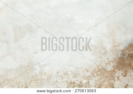 Close Up Of Biege Or Brown Grunge Old Wall Texture. Abstract Background