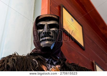 Mamuthones, Ancient Pagan Mask In Mamoiada, Nuoro, Sardinia, Italy