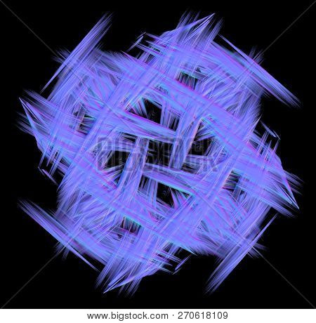 Immersion#2. Cyan Fractal Abstaction On A Redblack Background