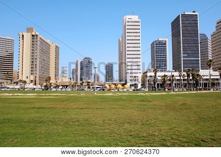 Tel Aviv, Israel - May 19, 2011: This Is A View Of The City From The Territory Of Charles Klor Beach
