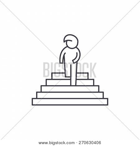 Yearning Line Icon Concept. Yearning Vector Linear Illustration, Symbol, Sign