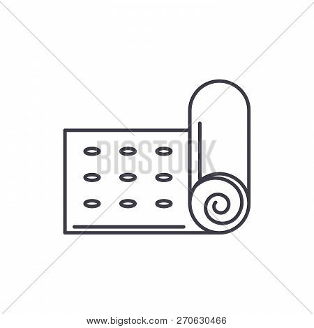 Yoga Mat Line Icon Concept. Yoga Mat Vector Linear Illustration, Symbol, Sign