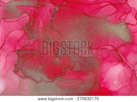 Alcohol Ink Sea Texture. Fluid Ink Abstract Background. Art For Design